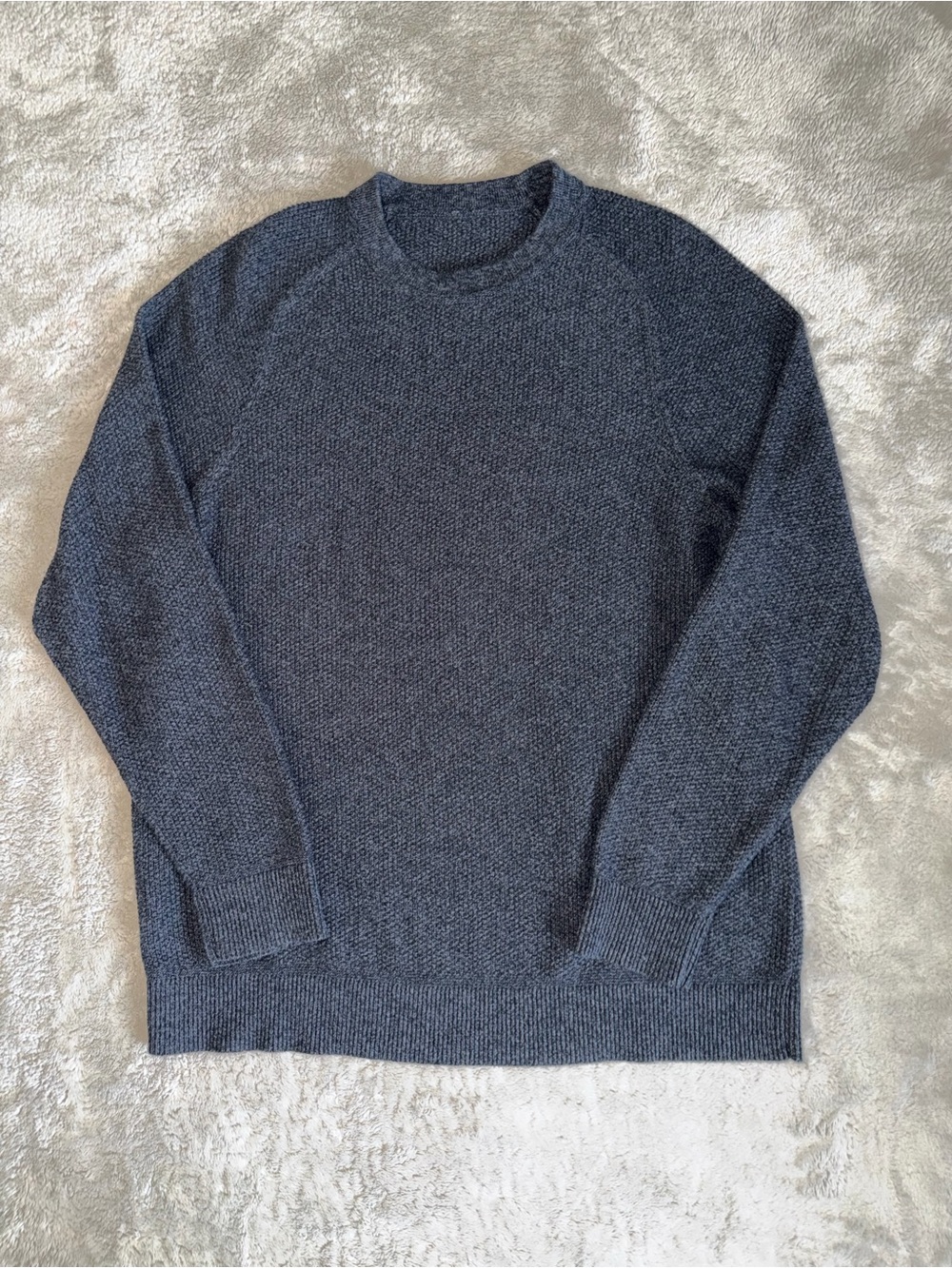 Lululemon Textured Waffle Knit Pullover Crewneck Sweater Men’s Medium Charcoal